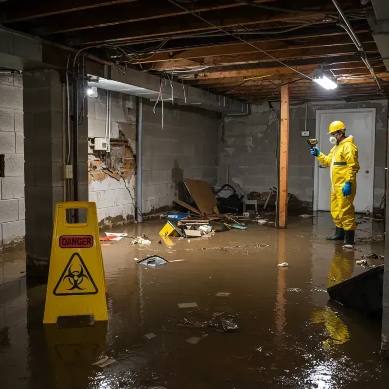 Flooded Basement Electrical Hazard in Harrisonburg, LA Property